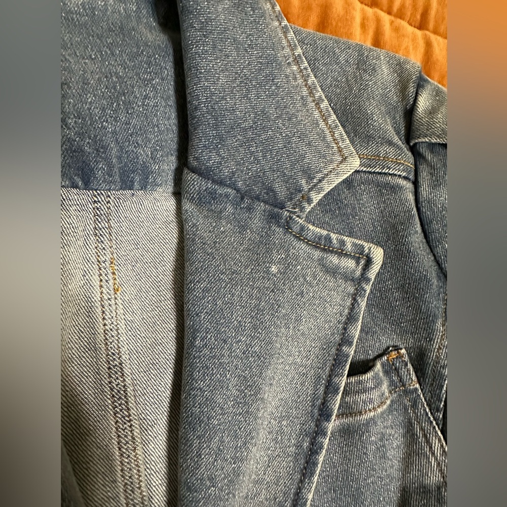 Elie Tahari Denim Jacket Blazer Womens Size 10 - Picture 9 of 14